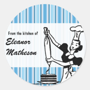 Retro Stripes "From the Kitchen" sticker