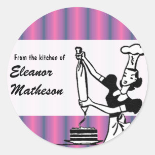 Retro Stripes "From the Kitchen" sticker
