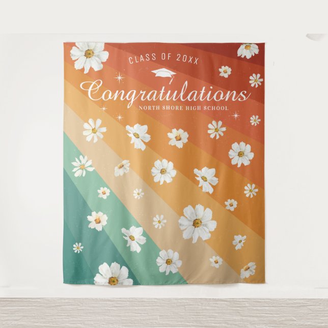 Retro Stripes | Graduation Photo Booth Backdrop (Front)