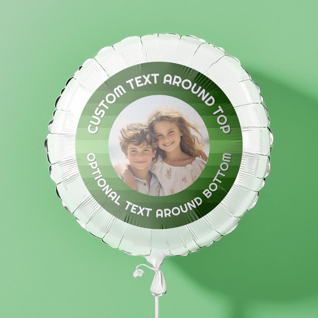 Retro Stripes - Green - Simple Picture and Text Balloon (Personalized Photo Balloon)