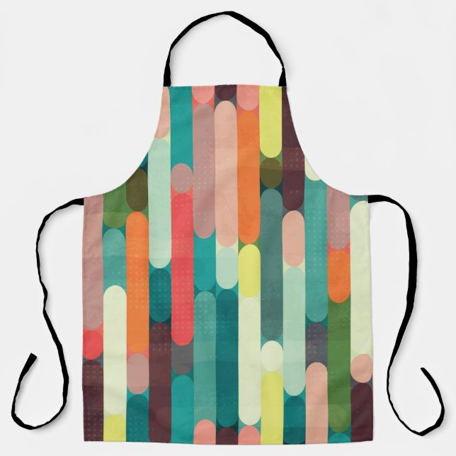 Retro stripes: grunge seamless pattern. apron (Front)