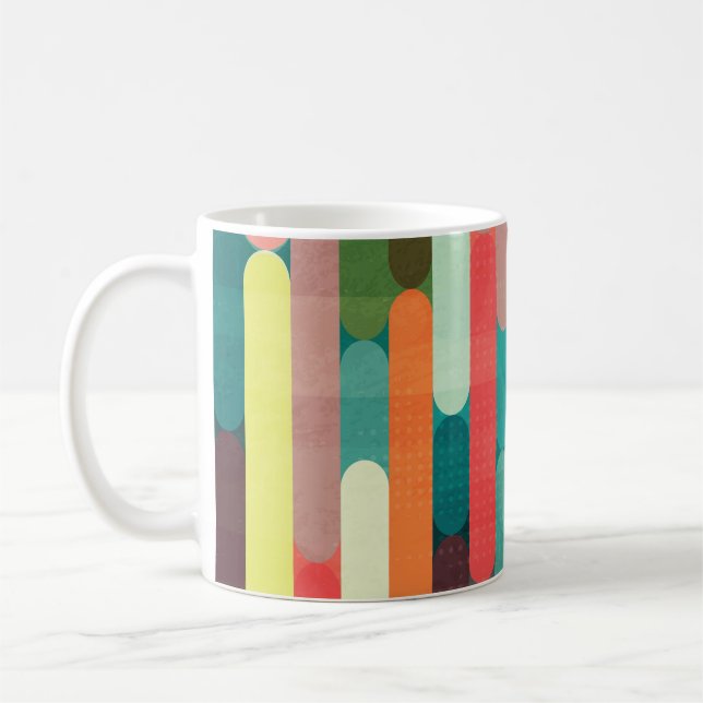 Retro stripes: grunge seamless pattern. coffee mug (Left)