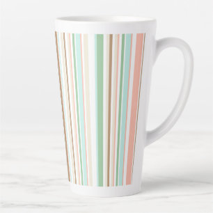 Retro stripes in pastel colors latte mug