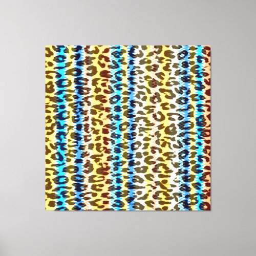 Retro stripes leopard fur abstract texture canvas print