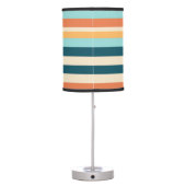 Retro Stripes Light Blue Orange Surf Theme Nursery Table Lamp (Back)