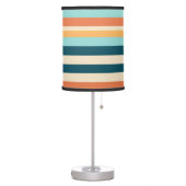 Retro Stripes Light Blue Orange Surf Theme Nursery Table Lamp (Left)