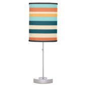 Retro Stripes Light Blue Orange Surf Theme Nursery Table Lamp (Front)