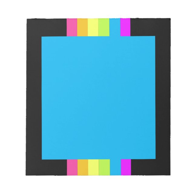 Retro Stripes Notepad (Black & Neon Multi) (Front)