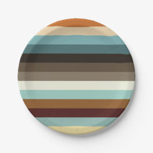 Retro Stripes Paper Plates