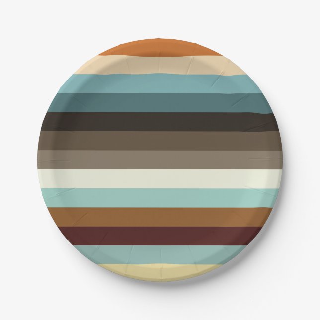 Retro Stripes Paper Plates (Front)