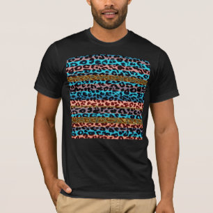 Retro stripes pattern leopard fur texture T-Shirt