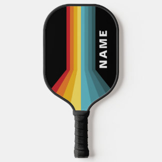 Retro Stripes Personalized Carbon Fiber Pickleball Paddle