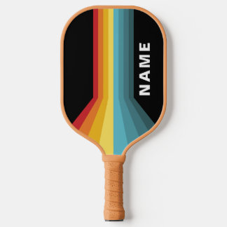 Retro Stripes Personalized Carbon Fiber Pickleball Paddle
