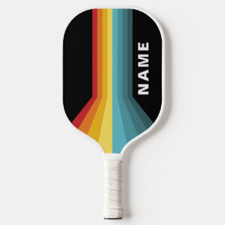 Retro Stripes Personalized Pickleball Paddle