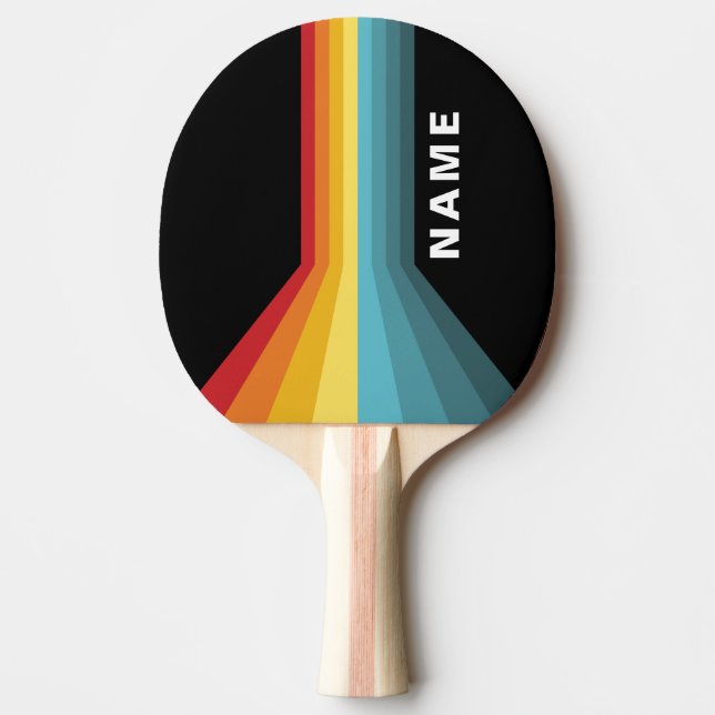 Retro Stripes Personalized  Ping Pong Paddle (Front)