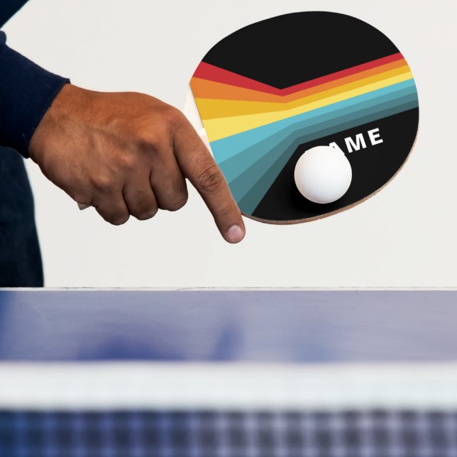 Retro Stripes Personalized  Ping Pong Paddle (Insitu)