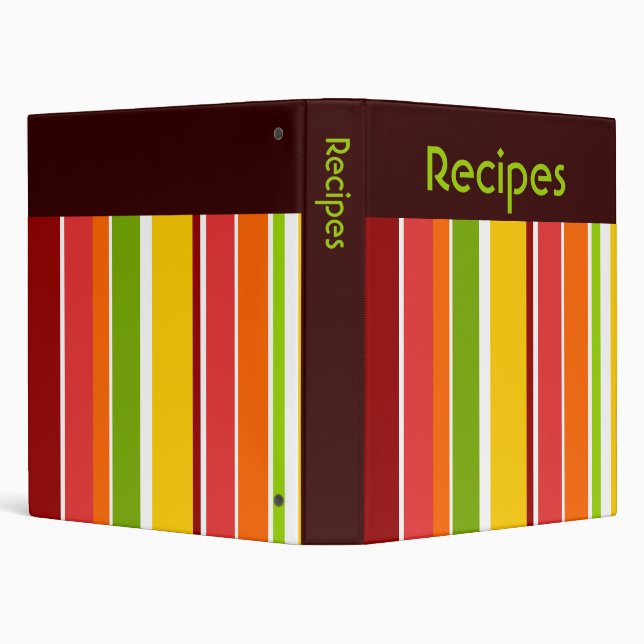 Retro Stripes Recipe Binder (Background)