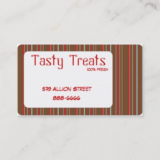 Customizable Retro Stripes Rounded Frame Business Card