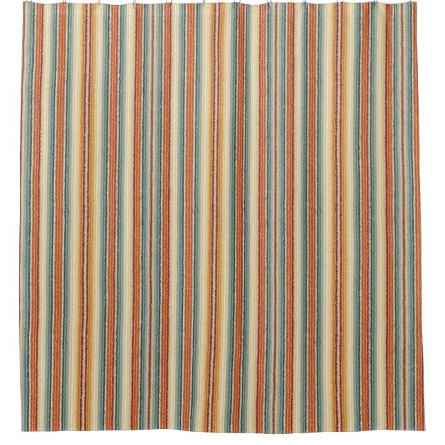 Retro stripes shower curtain (Front)