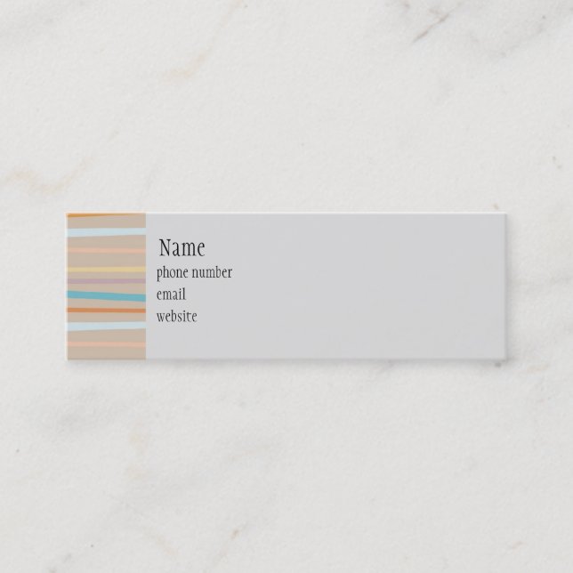 Retro Stripes Skinny Business Card (Front)
