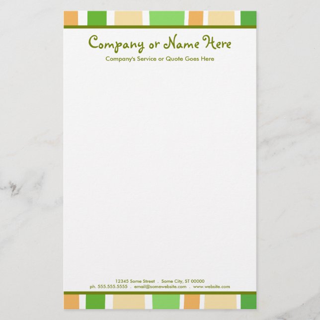 retro stripes stationery (Front)