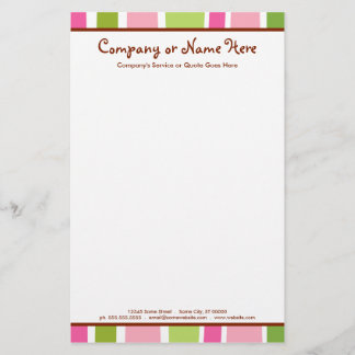 retro stripes stationery