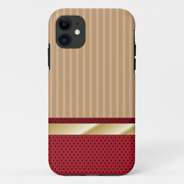 Retro Stripes & Strawberry Dots iPhone 5 Case (Back)
