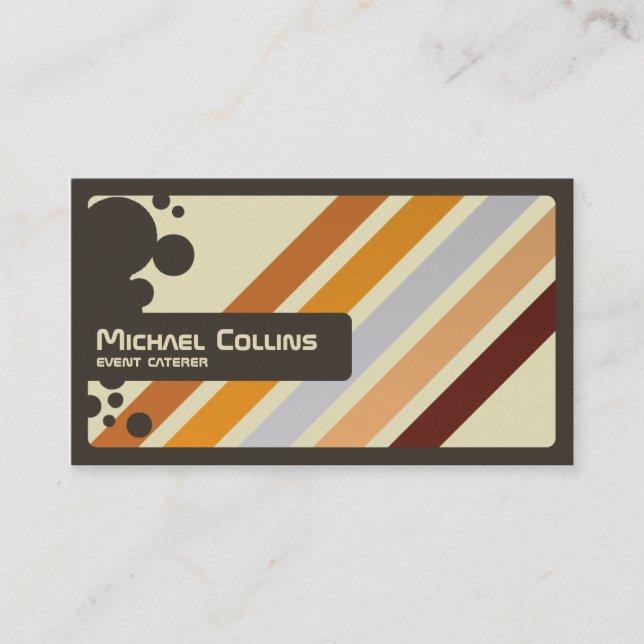 Retro Stripes - Style 4 Business Card (Front)