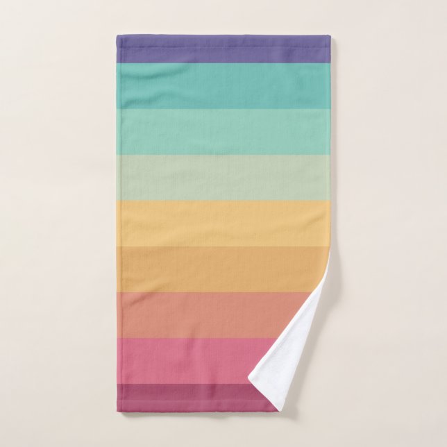 Retro Stripes Stylish Lines Striped 70s 80s Design Hand Towel (Hand Towel)