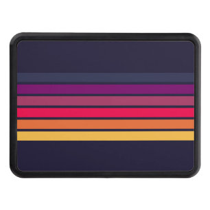 Retro Stripes Stylish Lines Striped 70s 80s Design Hitch Cover