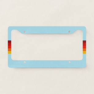 Retro Stripes Stylish Lines Striped 70s 80s Design License Plate Frame