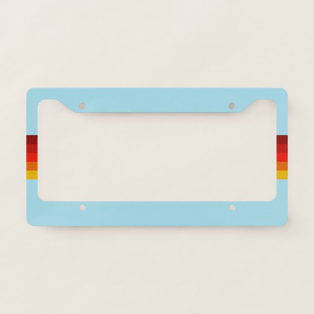 Retro Stripes Stylish Lines Striped 70s 80s Design License Plate Frame (Front)