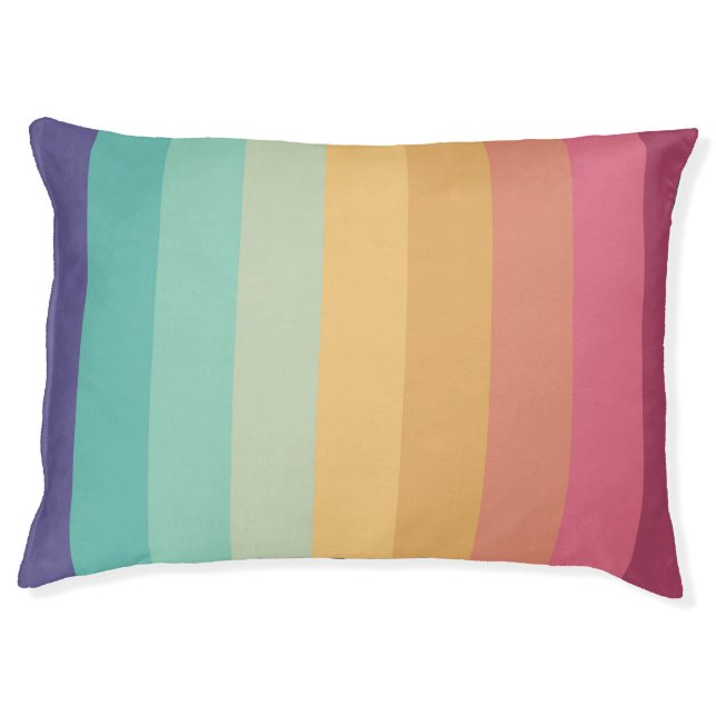 Retro Stripes Stylish Lines Striped 70s 80s Design Pet Bed (Front)
