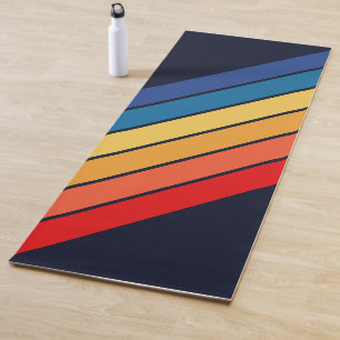 Retro Stripes Stylish Lines Striped 70s 80s Design Yoga Mat