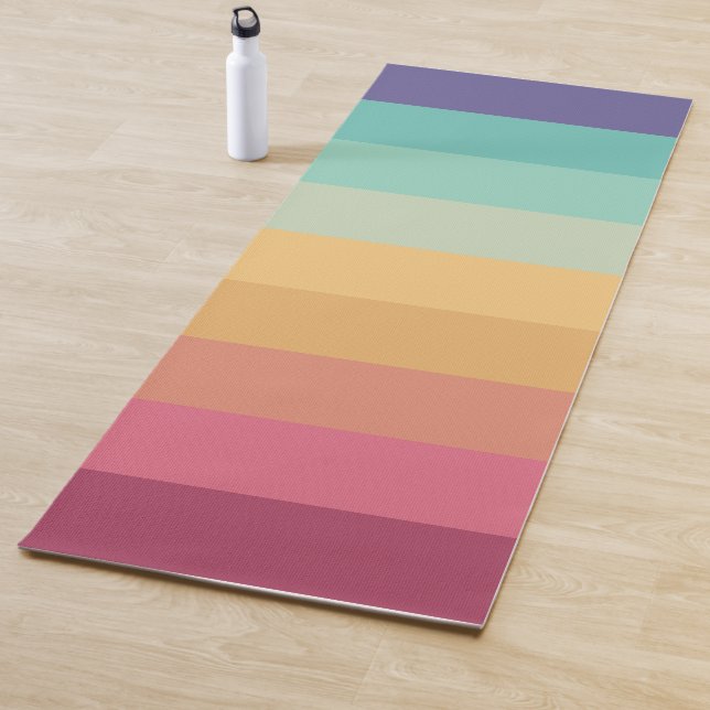 Retro Stripes Stylish Lines Striped 70s 80s Design Yoga Mat (In Situ)