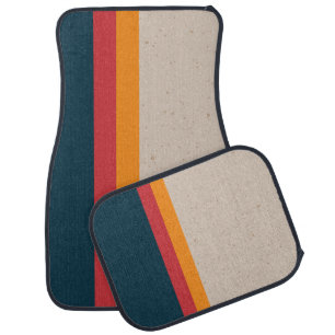 Retro stripes Sunset & Slate Car Floor Mat