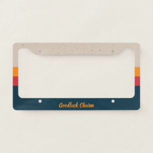 Retro stripes Sunset & Slate License Plate Frame