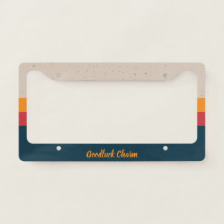Retro stripes Sunset & Slate License Plate Frame
