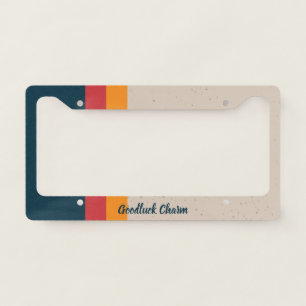 Retro stripes Sunset & Slate License Plate Frame