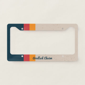 Retro stripes Sunset & Slate License Plate Frame