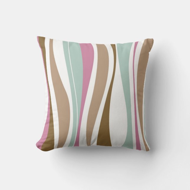 Retro Stripes Throw Pillow (Front)