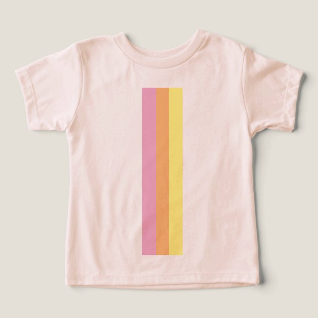 Retro Stripes Toddler's T-Shirt (Orange Multi) Toddler T-shirt (Design Front)