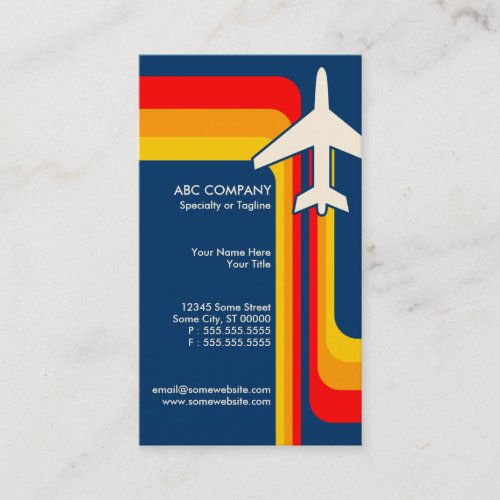 retro stripes travel business card templates