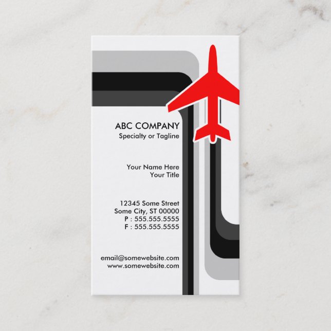 retro stripes travel business card (Front)