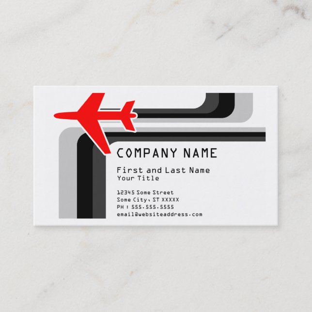 retro stripes travel business card (Front)