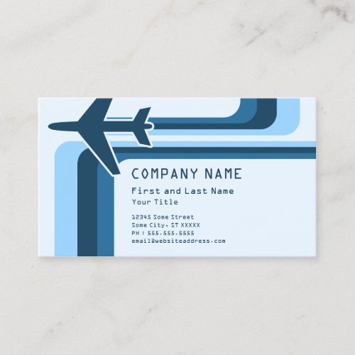 retro stripes travel business cards