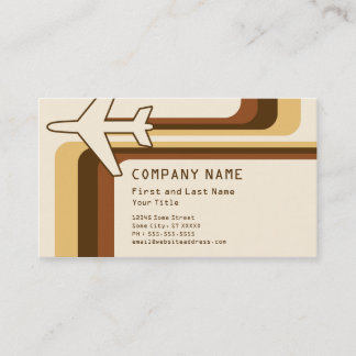 retro stripes travel business card