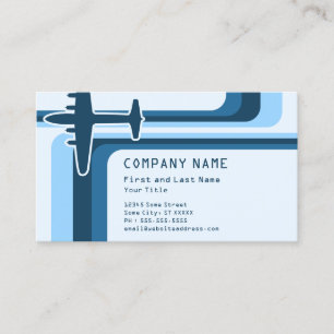 retro stripes travel business card