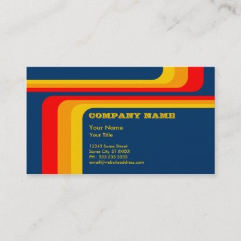 Retro Stripes : V.2 : Business Card by asyrum at Zazzle