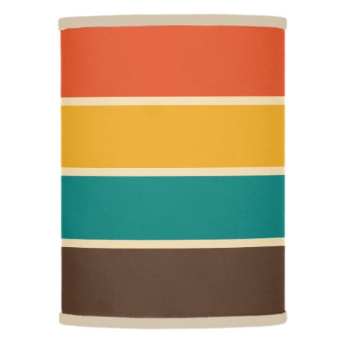 Retro Stripes Vintage Color Teal Orange Brown Lamp Shade